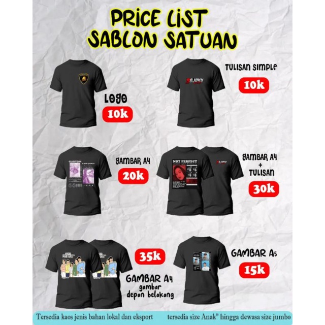 Kaos Sablon Foto/Kaos Viral Kekinian