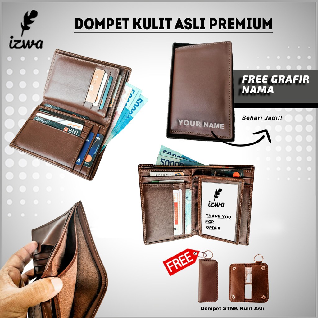 DOMPET KULIT Bonus Ukir Nama + Dompet STNK Kulit | Dompet Pria Kulit Asli Garut