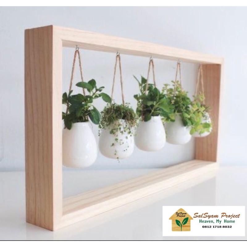 Gantungan tanaman pot kaktus sukulen 10cm dekorasi dinding meja rustic unik murah