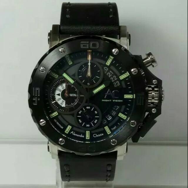 JAM TANGAN PRIA ALEXANDRE CHRISTIE AC 9201 SILVER BLACK