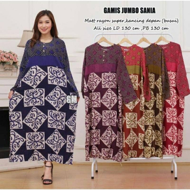 LONGDRESS GAMIS JUMBO SANIA DASTER JUMBO KANCING DEPAN BUSUI LONG DRESS LD 130