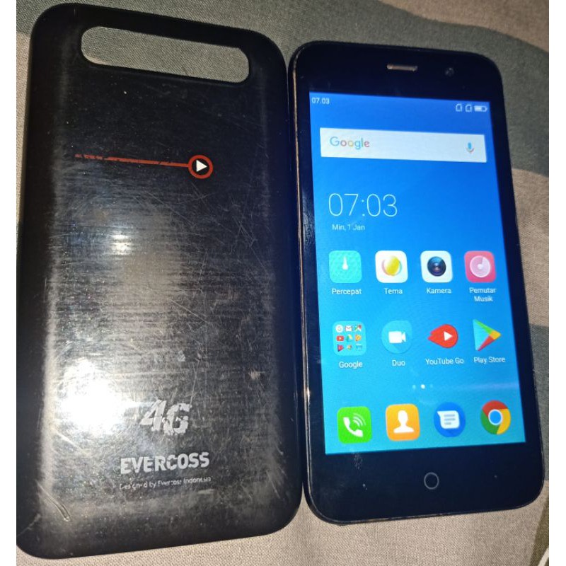 Hp Bekas Murah Android Evercoss S45 Sinyal 4G. Baterai  Ada.