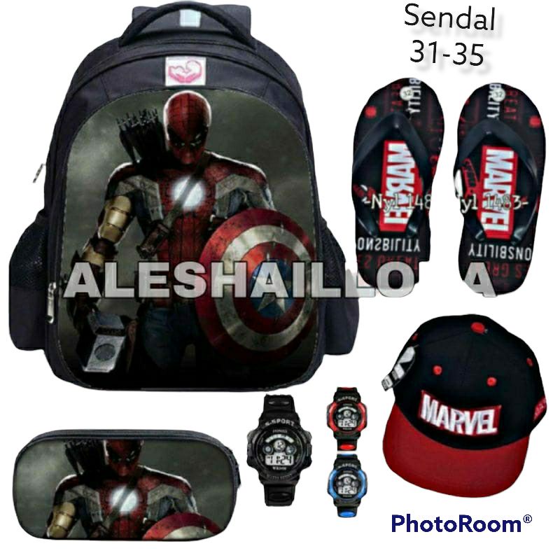 New arrival 5in1 Ransel Avengers Tas anak laki-laki ransel anak sekolah