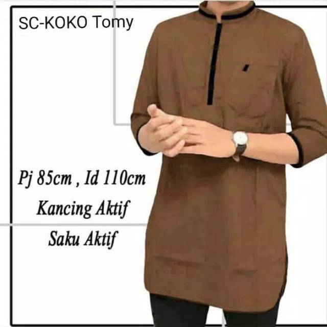 [KOKO TOMY BROWN SC] Koko pria katun coklat