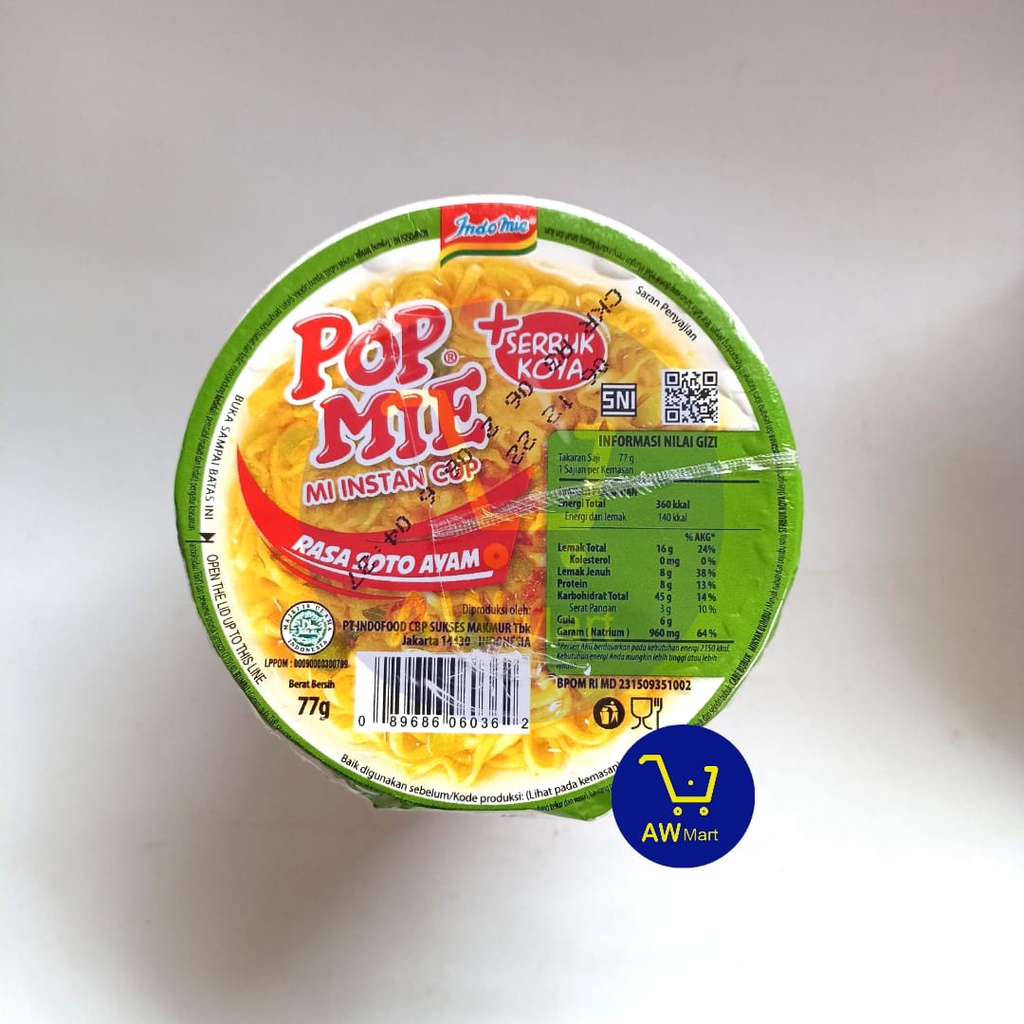 POP MIE CUP BESAR 75GR X ALL VARIAN - POPMIE CUP ALL VARIAN