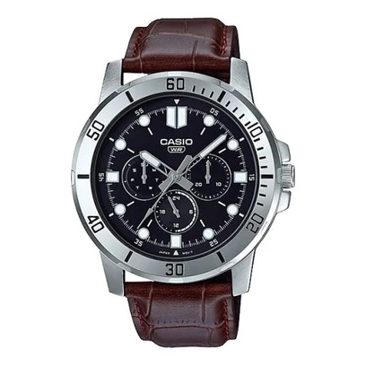 Casio Original MTP VD300L1E / MTP-VD300L-1E Jam Tangan Pria Analog Man Kulit Coklat