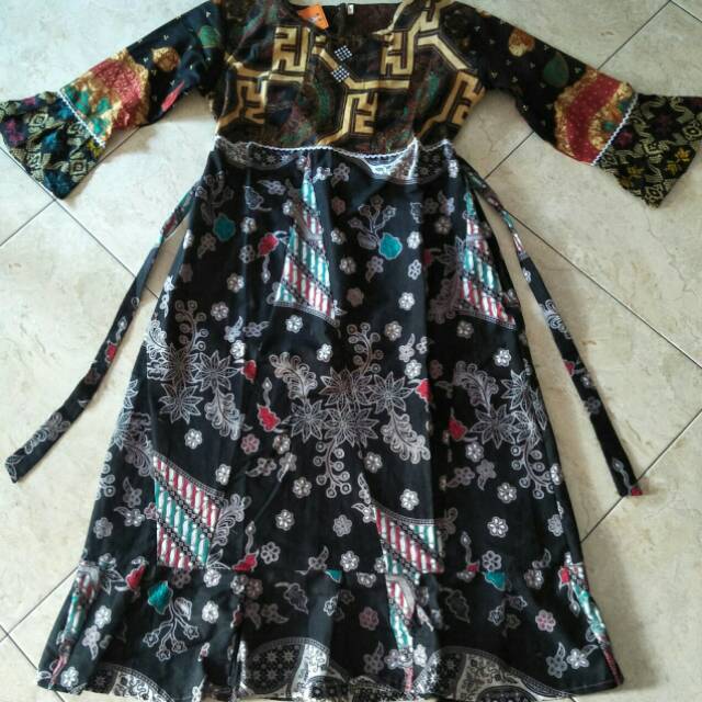 Gamis batik anak kombinasi(balpong)