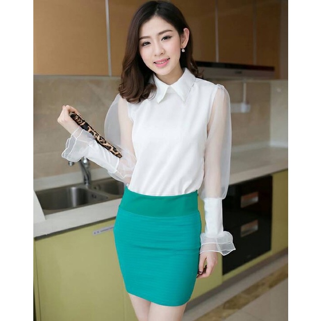 sale atasan putih fashion wanita / blouse white