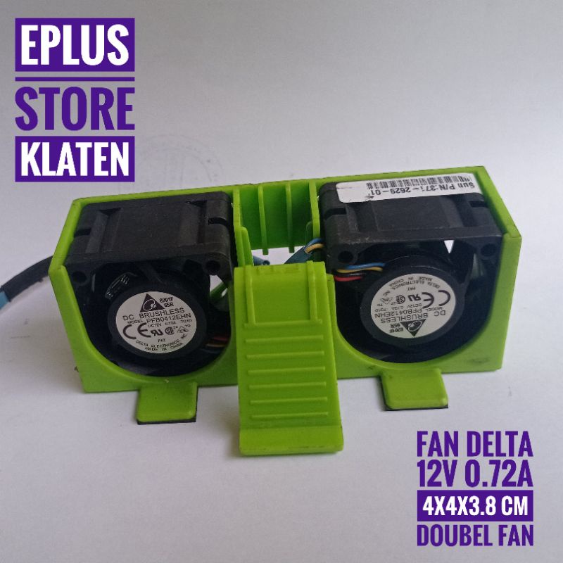 Kipas Fan 4cm 12V 0.72A Delta Brushless doubel fan dengan casing isi 2 kipas