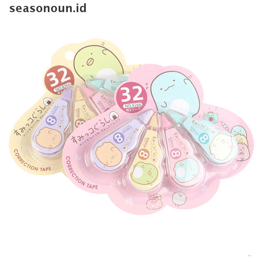 4pcs / Pak Correction Tape Warna Putih Untuk Stationery Sekolah / Kantor