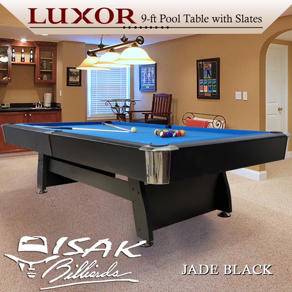 Luxor Black 9 ft Pool Table | Batu Slate Meja Billiard Biliar 9ft Hitam