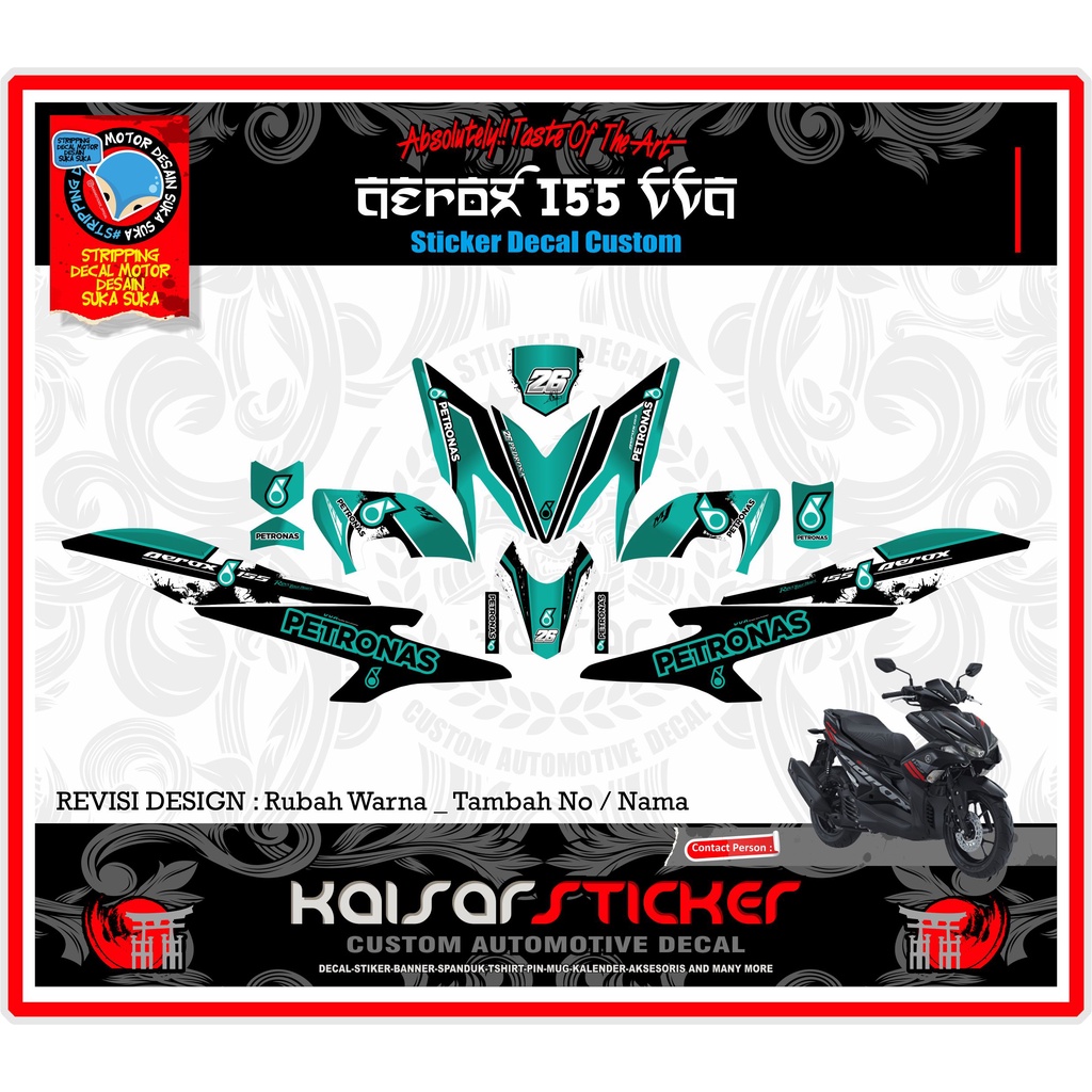 Decal Sticker Aerox Stiker Striping Aerox Stiker Decal Aerox 155 Petronas New