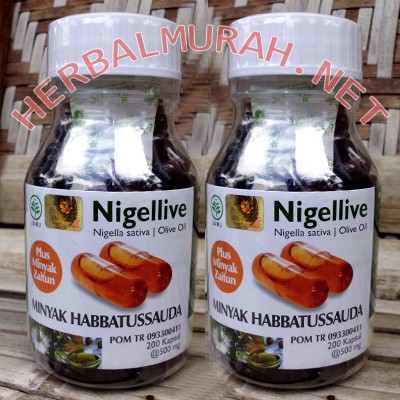 Nigellive (200 kapsul) Minyak Habbatussauda/Jinten Hitam 0bat diabetes stroke liver kolesterol