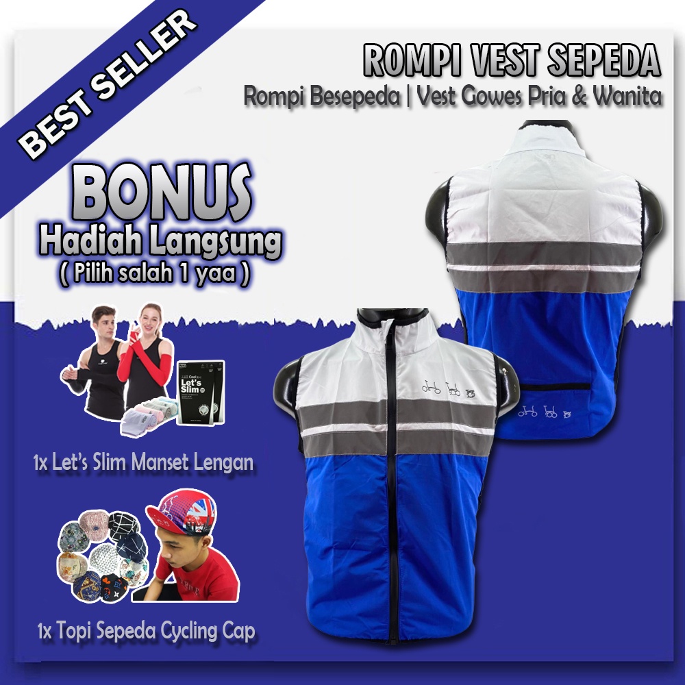 Rompi Jaket Sepeda Lipat Gowes UNISEX Vest Windbreaker Gilet Jacket