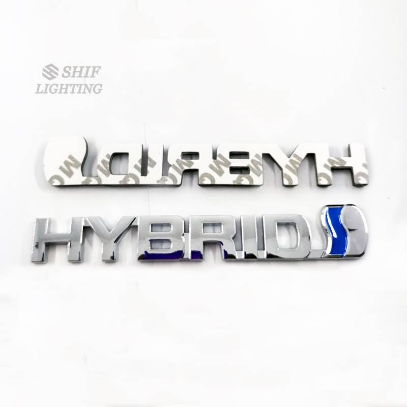 1pc Stiker Emblem / Badge Tulisan HYBRID Bahan Metal Ukuran 4x4 Untuk Dekorasi Mobil