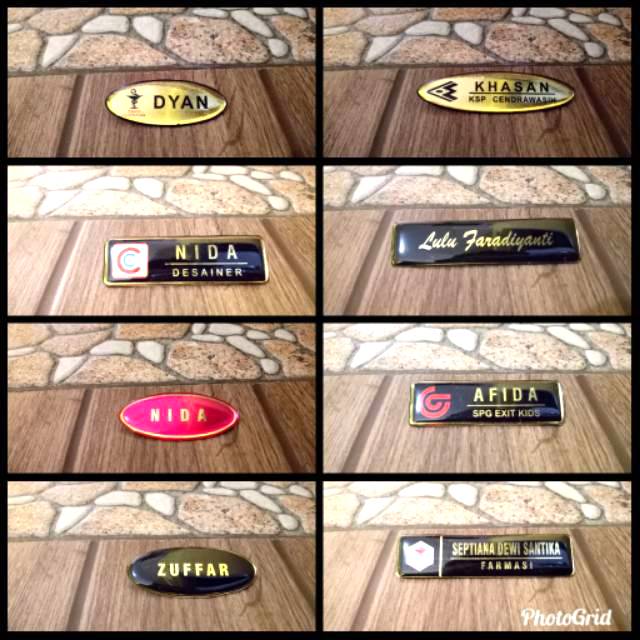 PAPAN NAMA/NAMETAG RESIN KUNINGAN DAN AKRILIK ( minimal order 5 pcs ) ( CUSTOM )