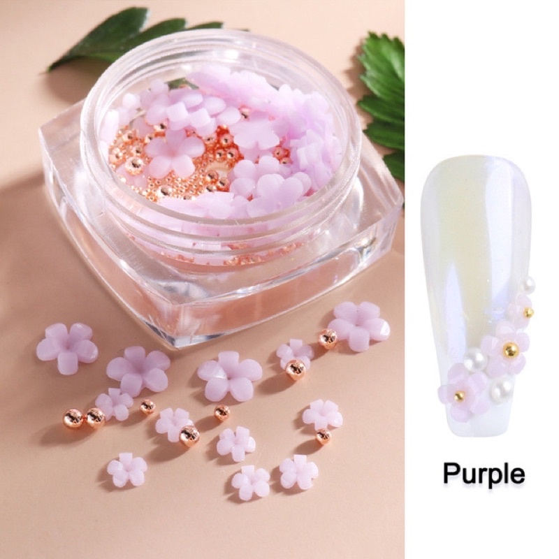 NAIL FLOWER 3D RESIN HIASAN BUNGA 3D TIMBUL WEDDING NAILS MIX SIZED 3D FLOWER HIASAN KUKU NAILART