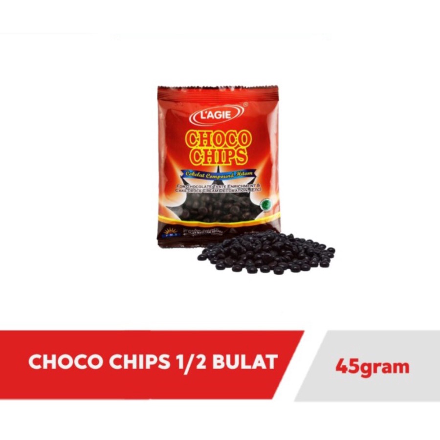 Lagie Coklat Choco Chips 1/2 Bulat 45 gr Cokelat Chip