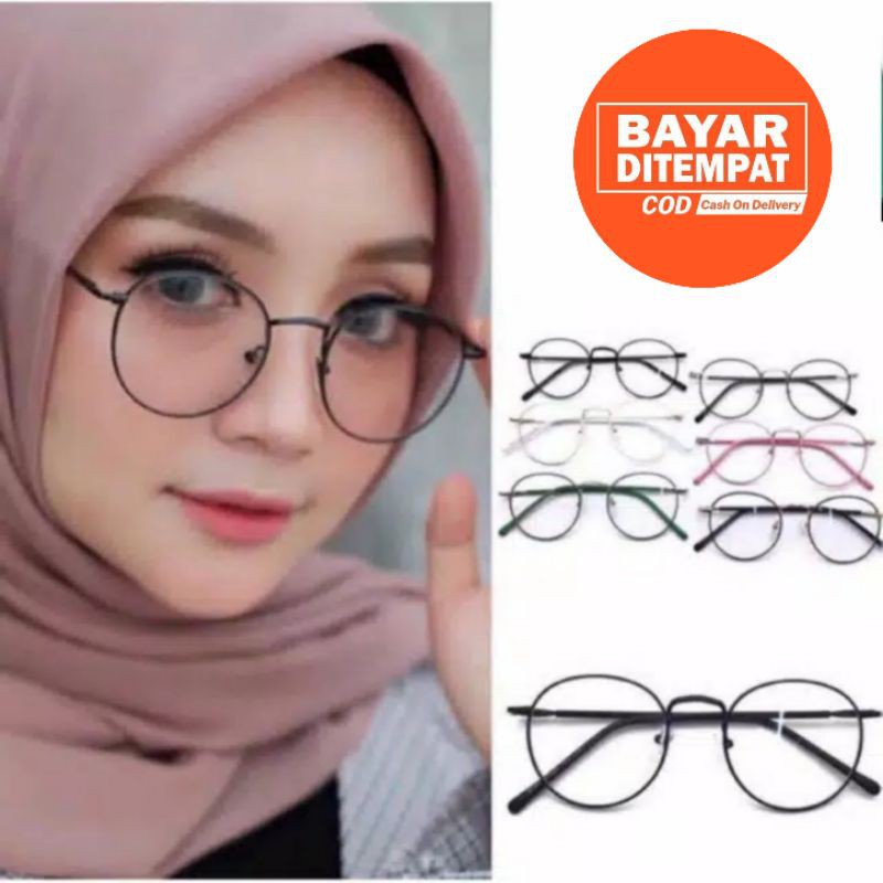 kacamata oval korea fashion / kaca mata fashion pria wanita / kacamata oval