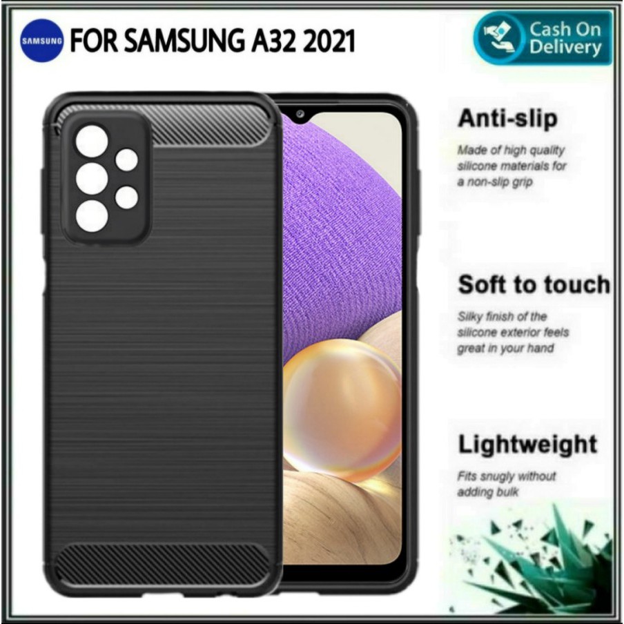 Case Ipaky Carbon For Samsung Galaxy A32 2021 Casing Cover Samsung A32 2021