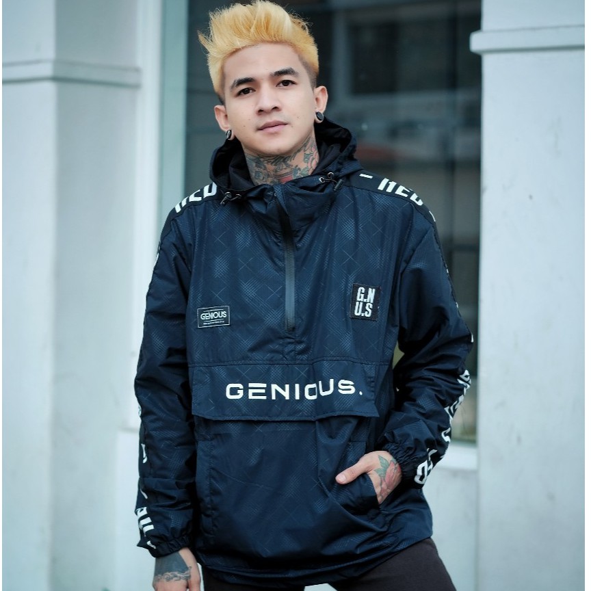 Jaket Cagoule GENIUS JEPANG G.N.S Hoodie Terbaru Terlaris