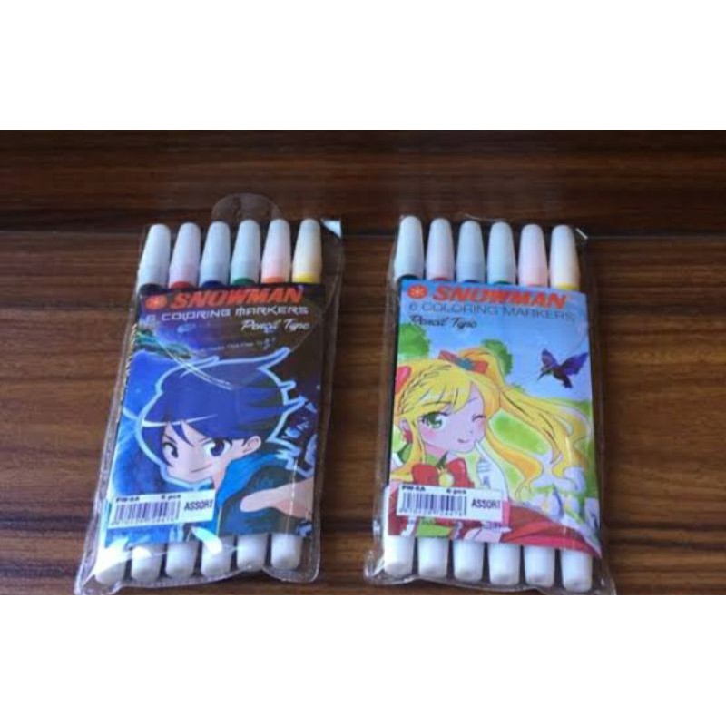 

spidol snowmen kecil,isi 6 warna