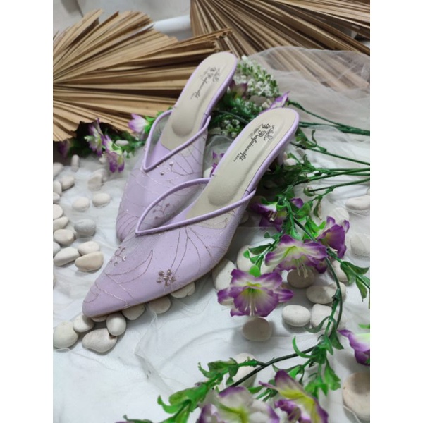 sepatu Johana Lilac tinggi 3cm lancip sepatu wanita