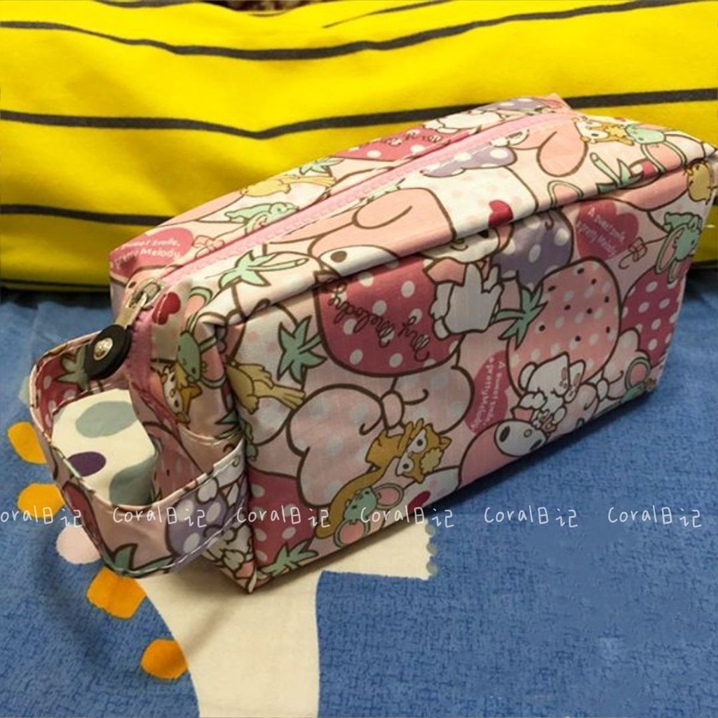 Sera Kotak pensil Sanrio baru kapasitas besar gadis imut hati nilai tinggi siswa portabel tas penyimpanan kosmetik portabel