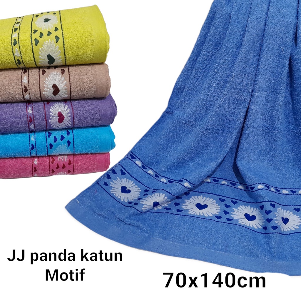 JH Handuk Mandi Dewasa Motif Katun JJ Panda Tebal 400gr uk 70x140 Termurah