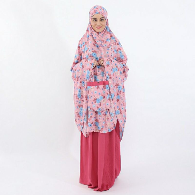 Mukena Tazbiya Twin Roses Pink