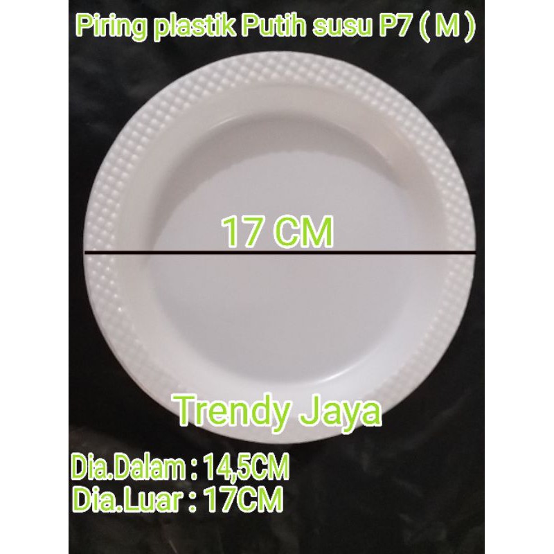 Piring Plastik Putih Susu P7 Sedang Medium Kue Ultah