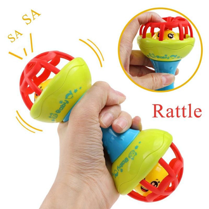 Mainan Rattle Bayi Kerincing Genggam Lucu Baby Soft Teether Gigitan Bayi BPA Free