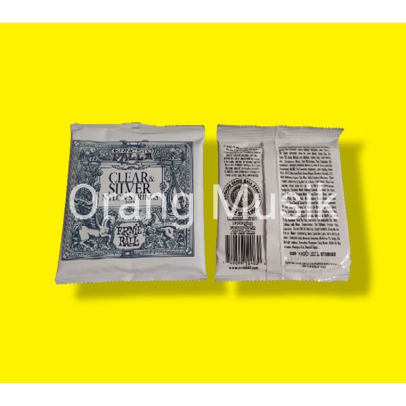 Senar Gitar Nylon Ernie Ball Clear Nylon dan Black Nylon Import - Senar Klasik Ernieball