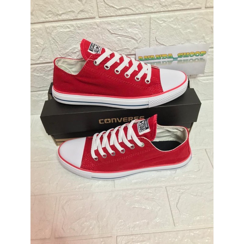 TERBARU!!!Sepatu sneaker Converse all star lis merah+box