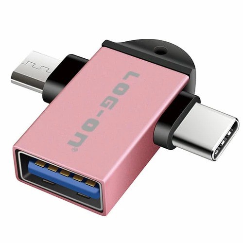 OTG 2in1 LOG ON  LO-OT09 Converter USB3.0 to Micro USB and TypeC High Speed Zinc Alloy Body