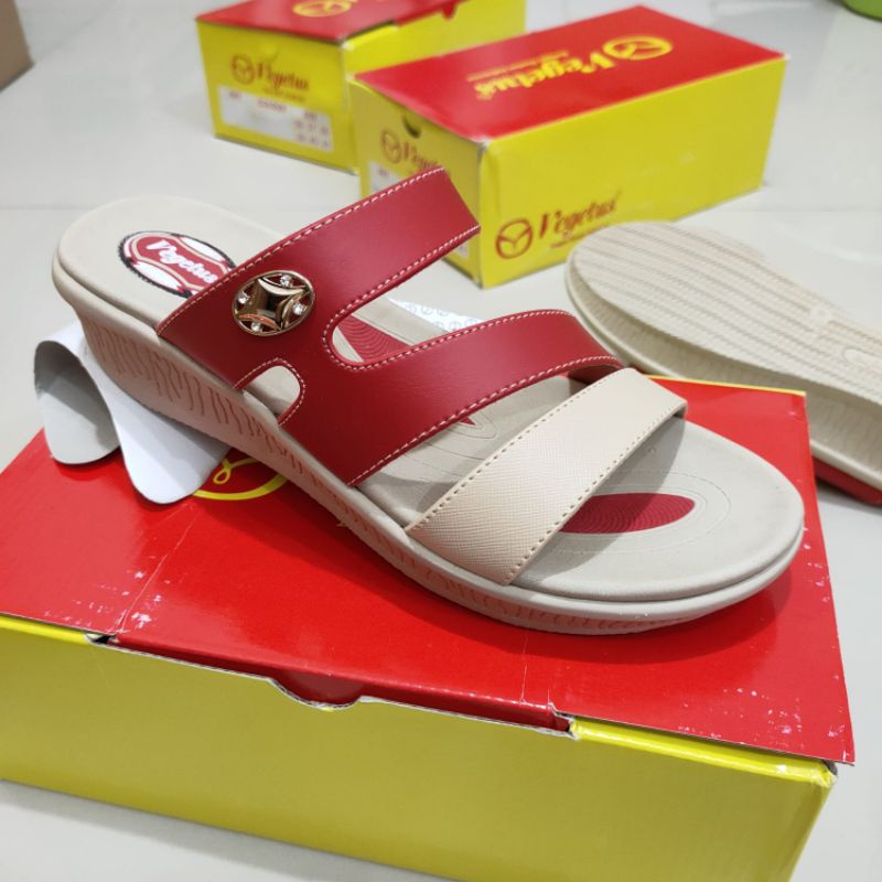 sandal wedges wanita Vegetus terbaru sol tpr karet ringan Trendy elegant keren murah