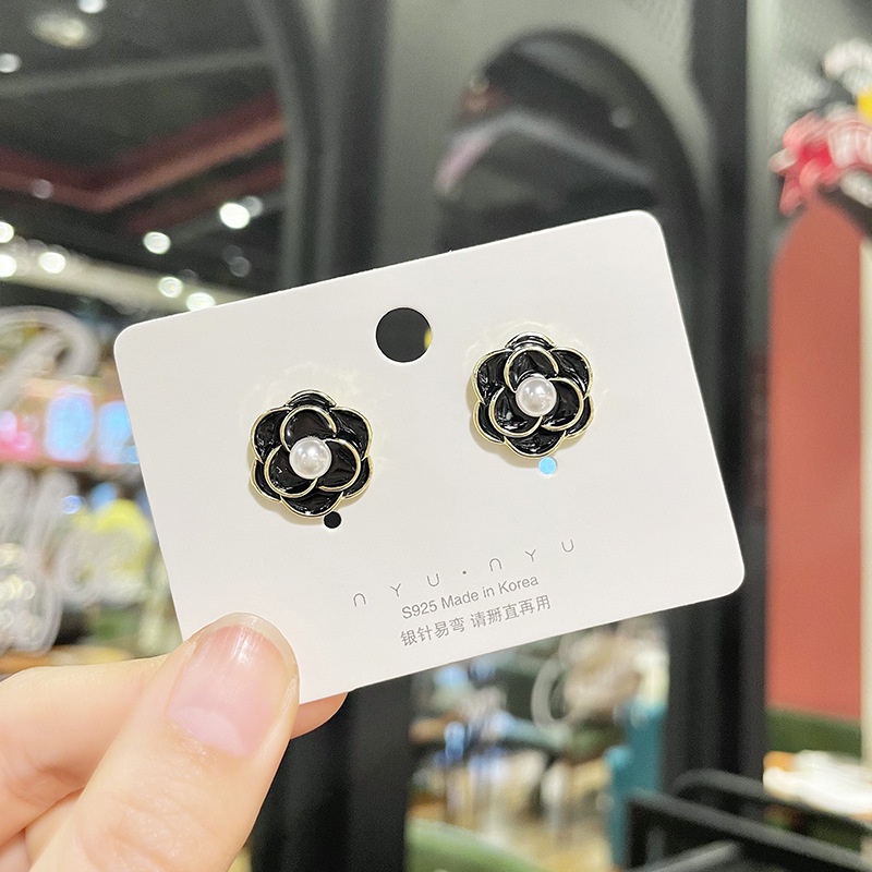 50pilihan Anting Mutiara Berkualitas Tinggi925 Anting Jarum Perak Zirkon High-End Niche Temperamen Anting