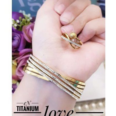 titanium set gelang dan cincin y638393