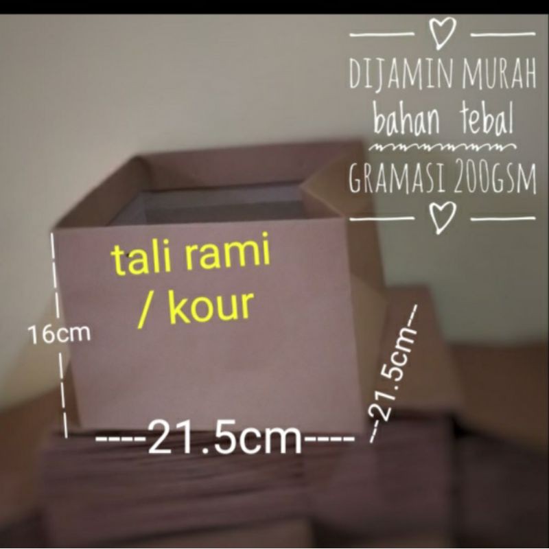 

paperbag dus nasi / bolu 21.5x21.5 t:16cm murah tebal