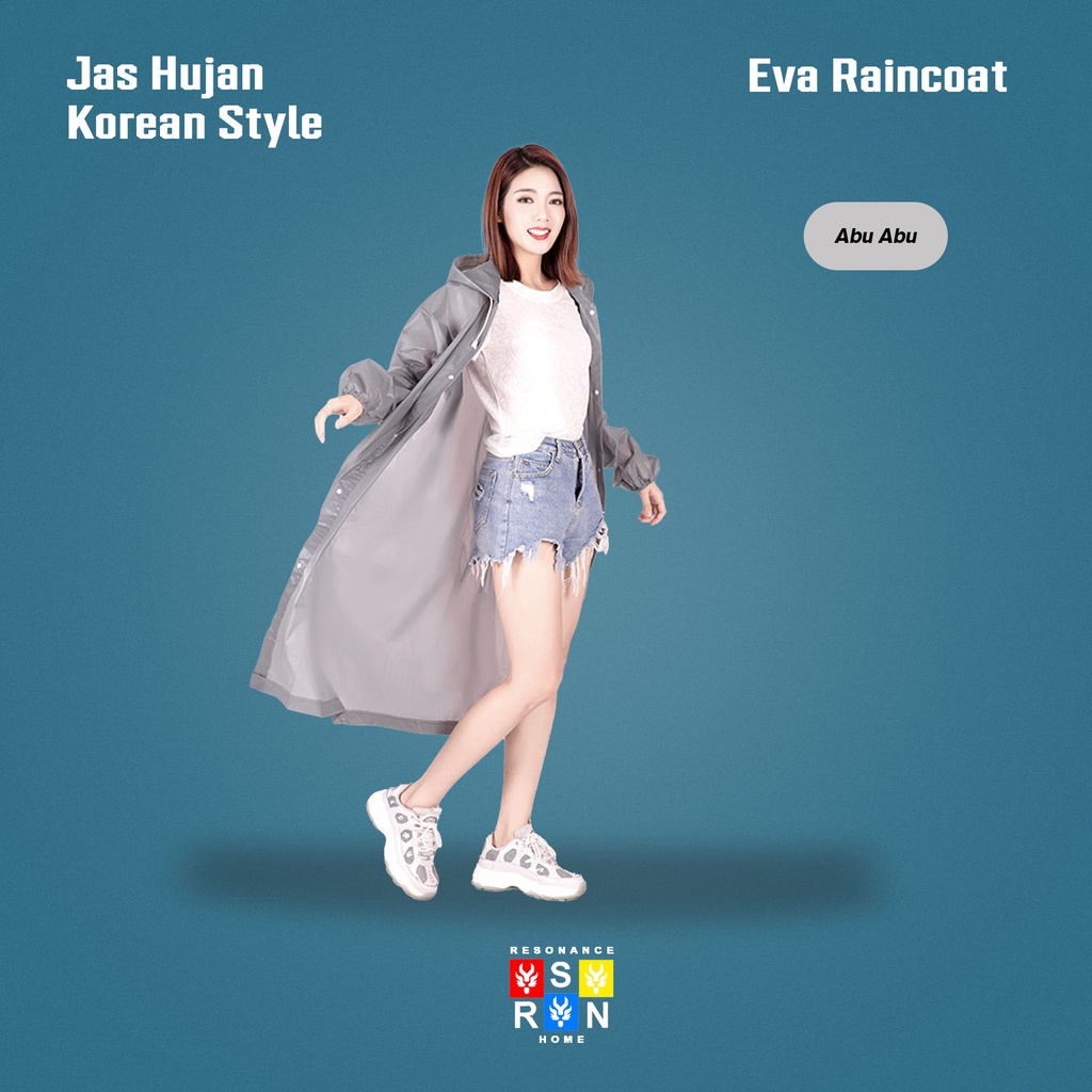 Jas Hujan Phonco Transparan Pria Wanita | Korean Raincoat | Resonance Home