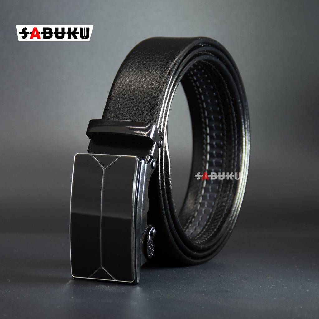 Ikat Pinggang Pria Tipe Rel Men Belt Gesper Pria Sabuk Otomatis Men Belt Import - 057
