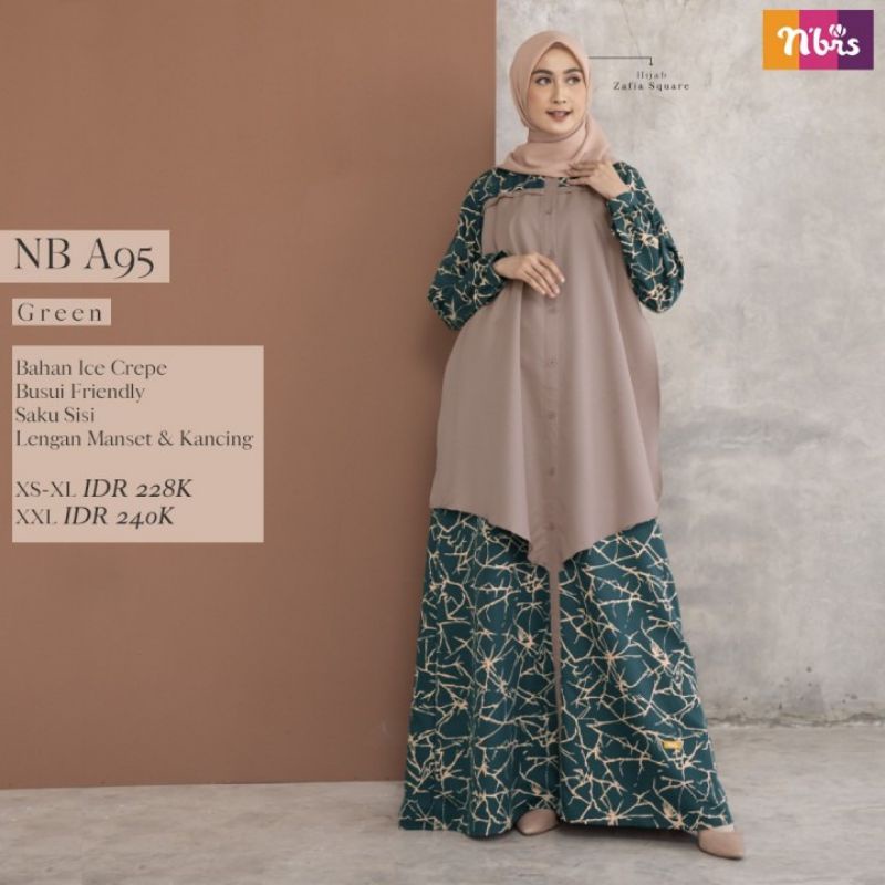 GAMIS NIBRAS NB A95 TERBARU MOTIF BATIK BUSANA MUSLIM MURAH BRAND ORIGINAL