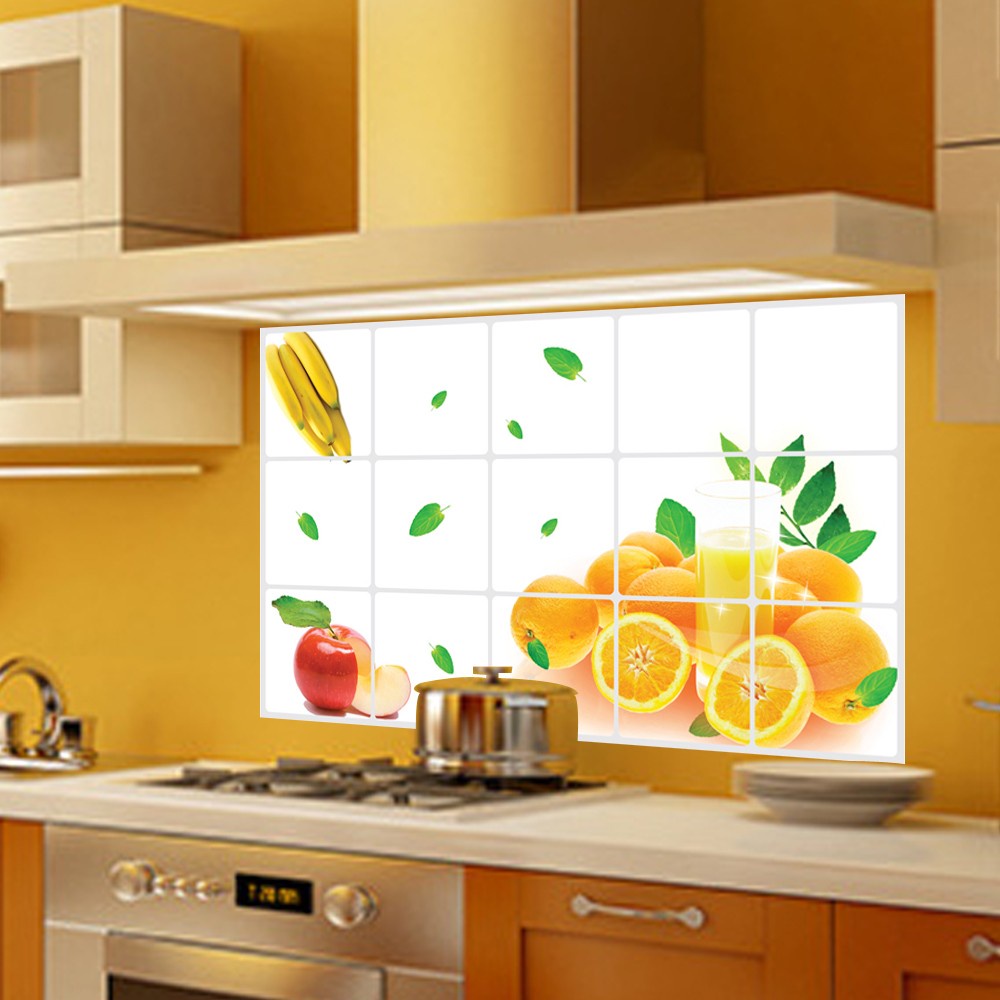 RELIZA Stiker Dapur Banana Fruit Orange Juice (75x45) Kitchen Waterproof Oilproof Tahan Air Minyak 3023