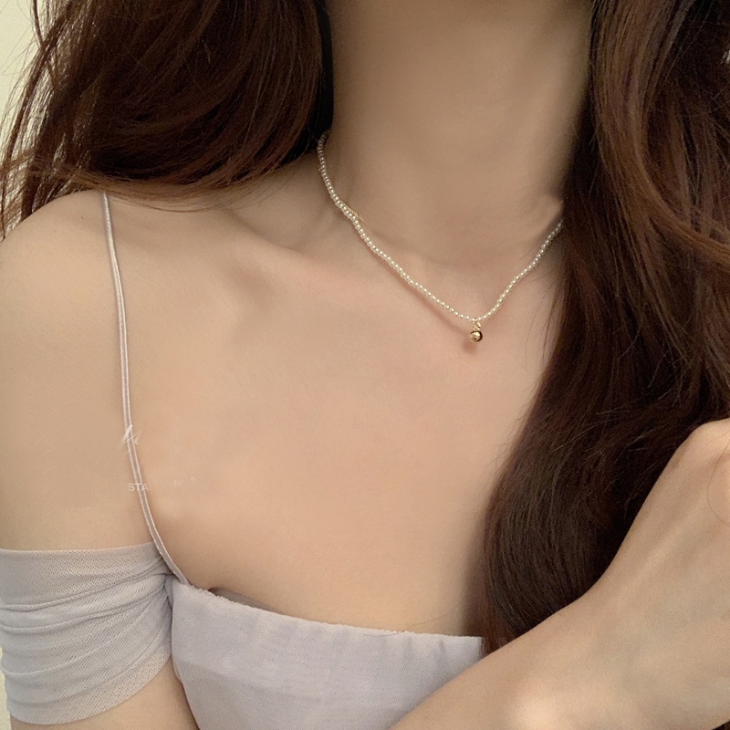 Roselife Kalung Choker Rantai Pendek Wanita Hias Mutiara Kristal Gaya Klasik Untuk Pesta Pernikahan