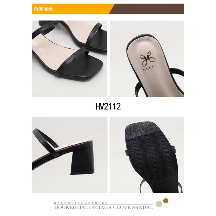 HELIVA MEYDI Sepatu Block Heels 5,5cm Bahan Kulit HV2112 Original Brand