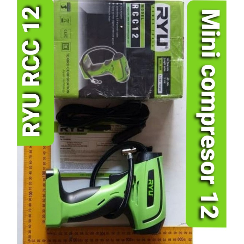 RYU RCC12 Pompa Angin Ban Mobil DC Mini Air Compressor 12V Kompresor