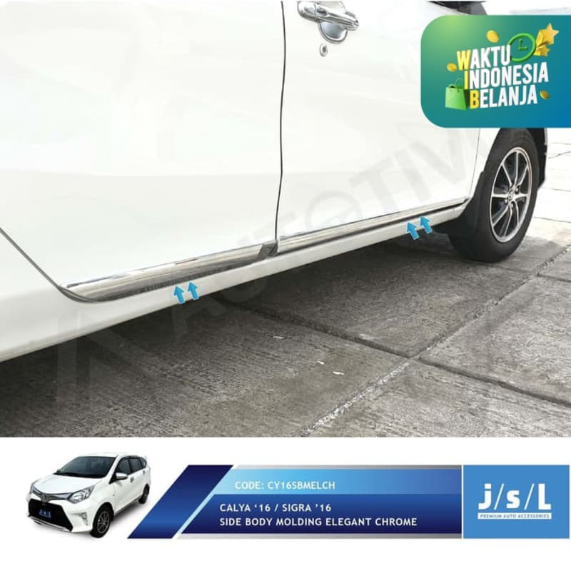 Toyota Calya List Samping Mobil JSL / Side Body Molding Elegant Chrome