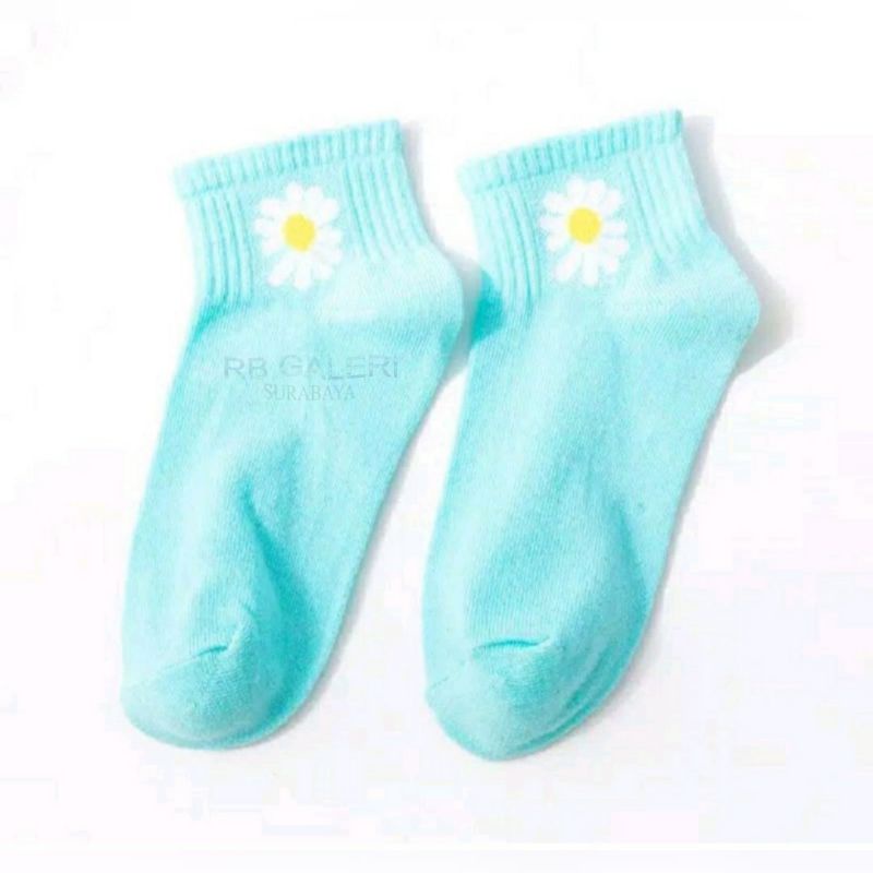 Kaos Kaki Fashion Unisex Motif Polos Beruang Fashion Wanita Pria KAOSKAKI ANKLE Sock BUNGA RB-FLOWER - TOSCA
