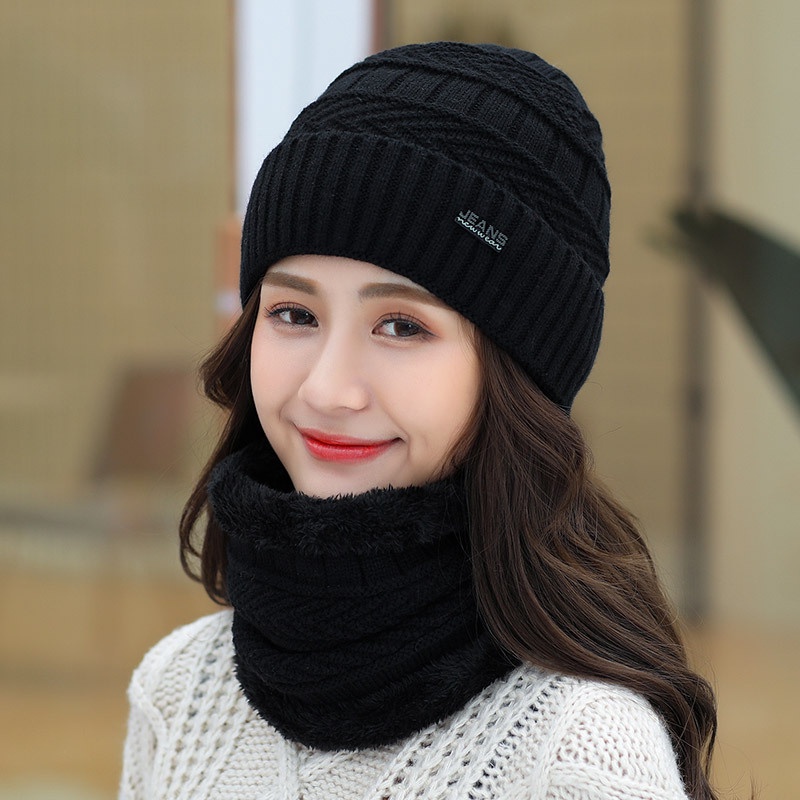 Topi Syal Pelindung Telinga Bahan Wol Hangat Gaya Korea Untuk Pria Dan Wanita