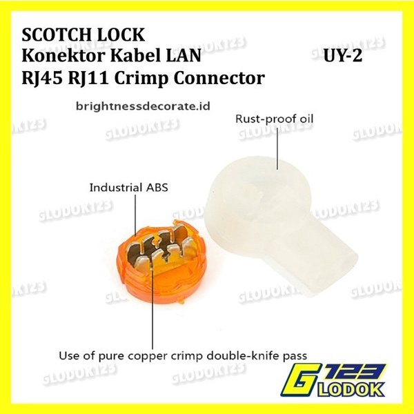 Klem Konektor Jagung Penyambung 2 Kabel Scotch Lock Listrik Lampu UY2